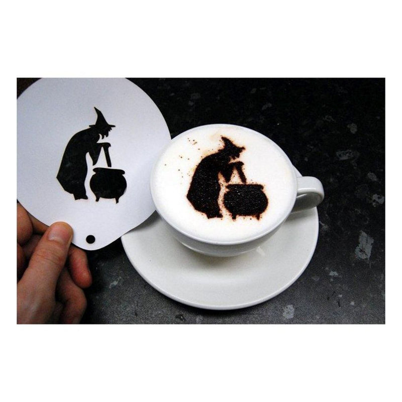 WITCH AND CAULDRON STENCIL