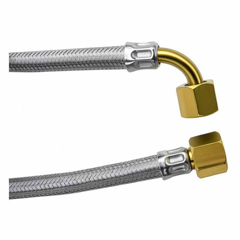 BRAIDED HOSE 0.5M 3/4 STRAIGHT X 3/4 ELBOW