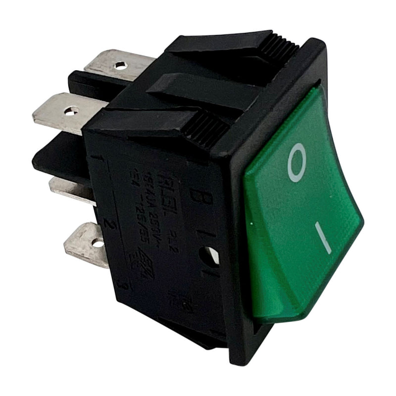 GREEN ROCKER SWITCH - 6 TERMINALS
