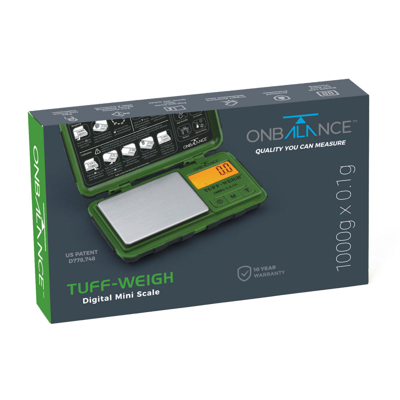 TUFF-WEIGH SCALES 1000 X 0.1 GRAM - WITH IMPACT RESISTANT CASE - GREEN