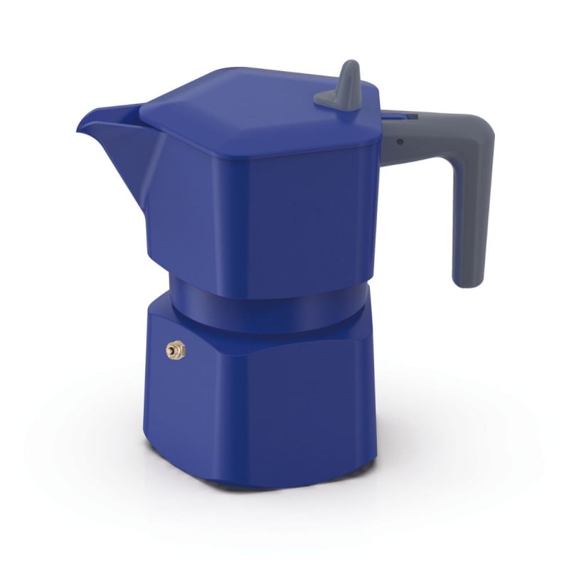 PEZZETTI PENTAEXPRESS MOKA POT - 3 CUP TORPEDO BLUE