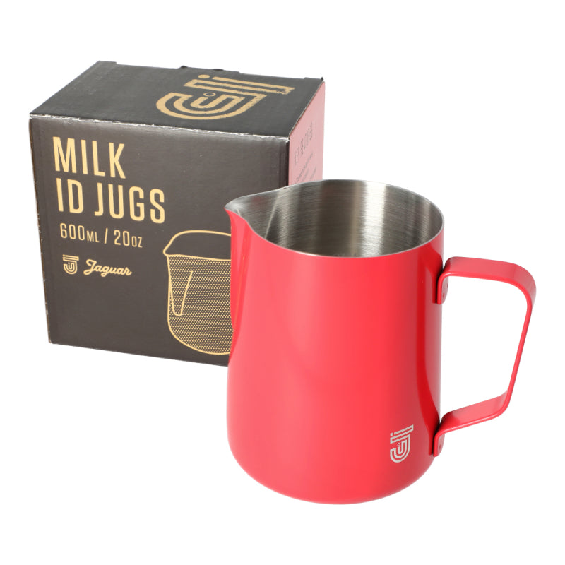 JAGUAR MILK ID S/S INTERIOR MILK FOAMING JUG - 0.6 LITRE RED