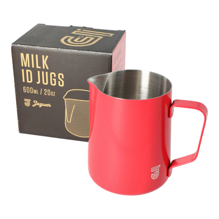 JAGUAR MILK ID S/S INTERIOR MILK FOAMING JUG - 0.6 LITRE RED