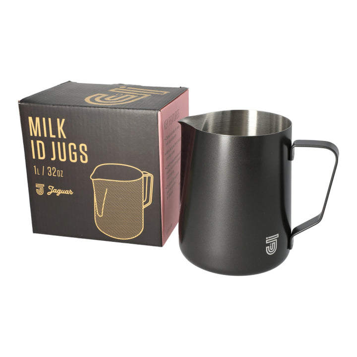 JAGUAR MILK ID S/S INTERIOR MILK FOAMING JUG - 1 LITRE BLACK