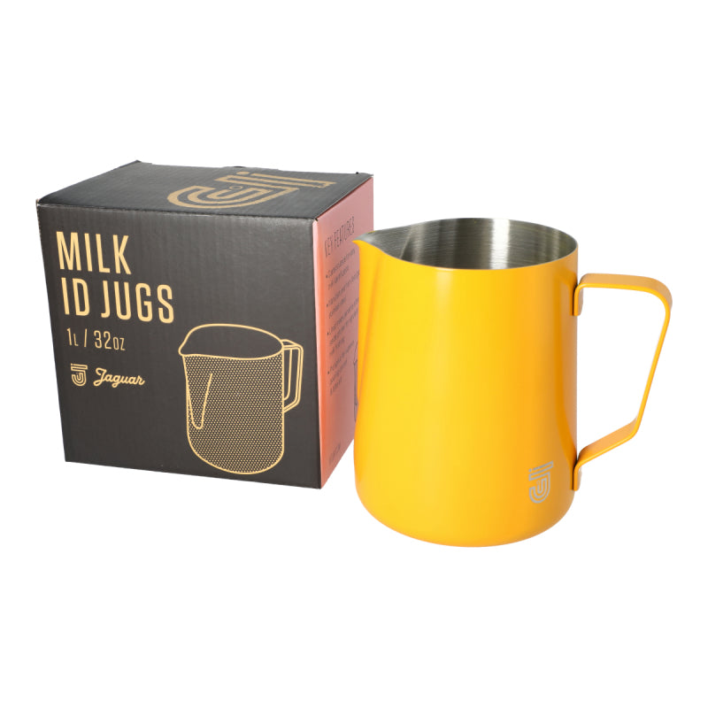 JAGUAR MILK ID S/S INTERIOR MILK FOAMING JUG - 1 LITRE YELLOW