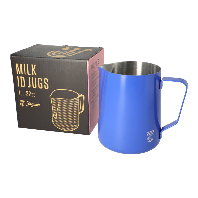 JAGUAR MILK ID S/S INTERIOR MILK FOAMING JUG - 1 LITRE BLUE