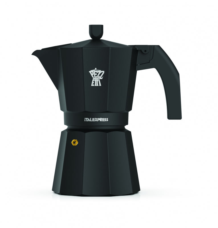 PEZZETTI ITALEXPRESS ALUMINIUM MOKA POT - 3 CUP COAL BLACK