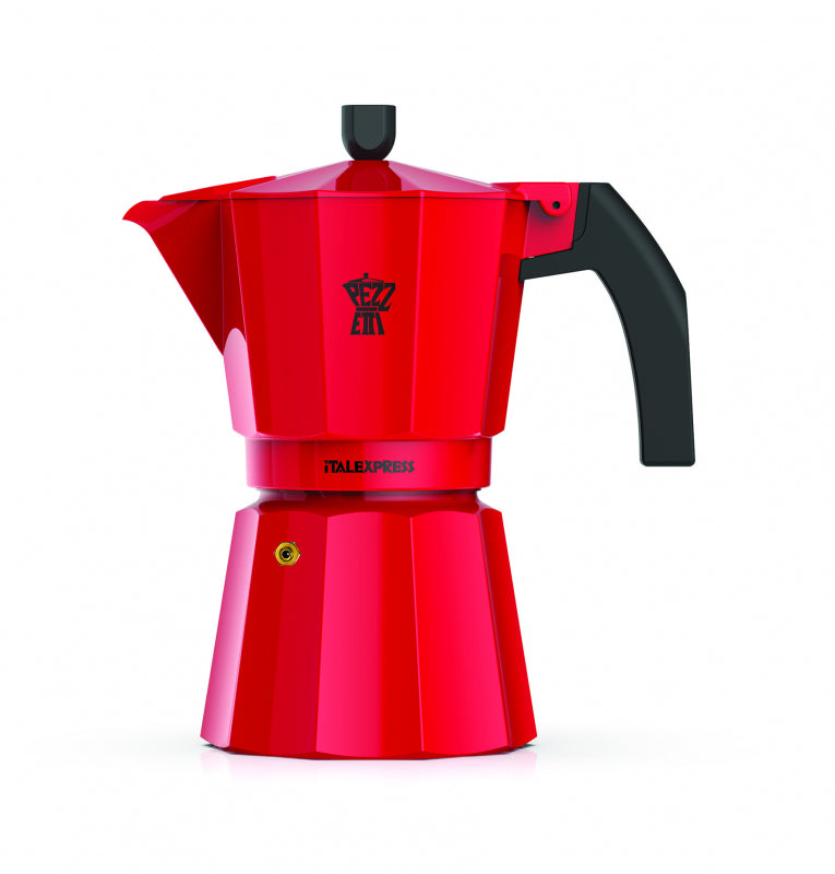 PEZZETTI ITALEXPRESS ALUMINIUM MOKA POT - 6 CUP RED AUDACITY
