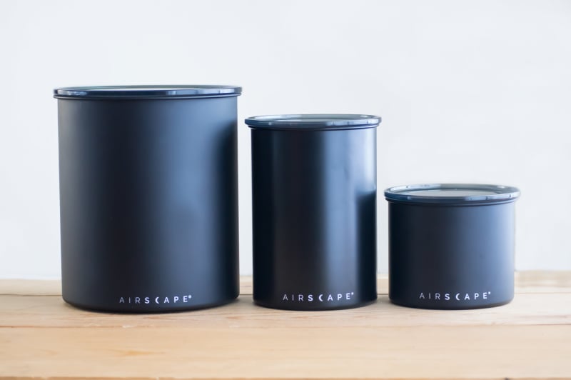 AIRSCAPE COFFEE BEAN CANISTER SMALL BLACK 250G - Choose Coffee