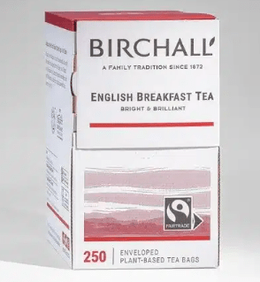 Birchall English Breakfast Tea - 250 Enveloped Plant - Based Tea Bags - Choose Coffee
