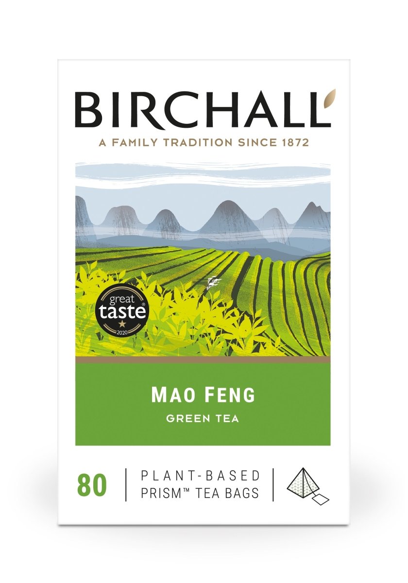Birchall Green Tea - 200 Enveloped Plant - Based Prism Tea Bags - Choose Coffee