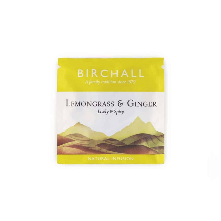 Birchall Lemongrass &amp; Ginger - 200 Enveloped Plant - Based Prism Tea Bags - Choose Coffee
