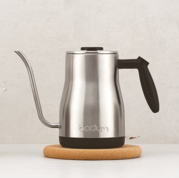 BODUM BISTRO ELECTRIC GOOSENECK WATER KETTLE - SILVER S/S 1L, 34OZ - Choose Coffee
