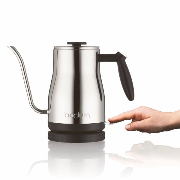 BODUM BISTRO ELECTRIC GOOSENECK WATER KETTLE - SILVER S/S 1L, 34OZ - Choose Coffee