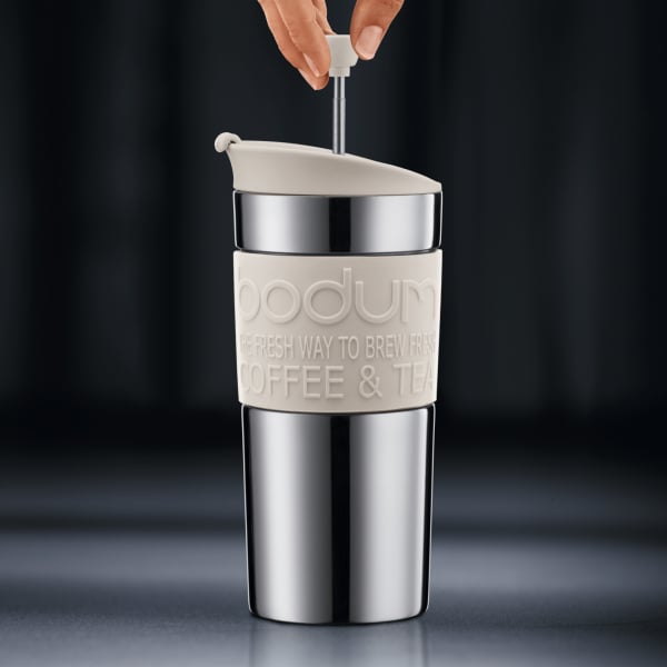 BODUM TRAVEL PRESS SET COFFEE MAKER, 0.35 L, 12 OZ - OFF WHITE - Choose Coffee