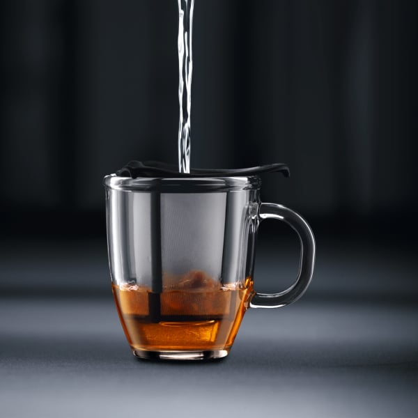 BODUM YO - YO SET MUG AND TEA STRAINER, 0.35 L, 12 OZ - BLACK - Choose Coffee
