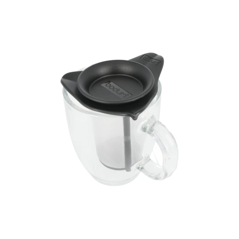 BODUM YO - YO SET MUG AND TEA STRAINER, 0.35 L, 12 OZ - BLACK - Choose Coffee