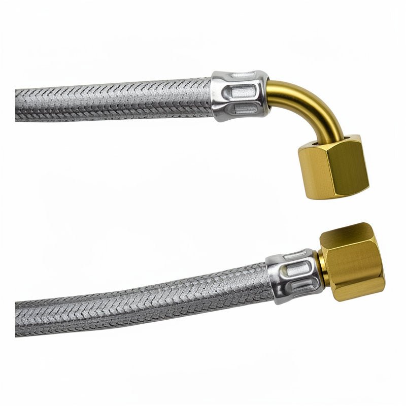 BRAIDED HOSE 0.5M 3/4 STRAIGHT X 3/4 ELBOW - Choose Coffee