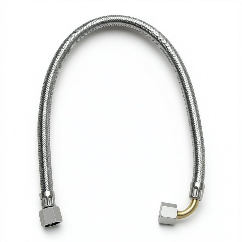 BRAIDED HOSE 0.5M 3/8 STRAIGHT X 3/8 ELBOW - CONICAL - Choose Coffee