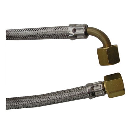 BRAIDED HOSE 1.5M 3/8 X 3/8 CONICAL ELBOW - Choose Coffee