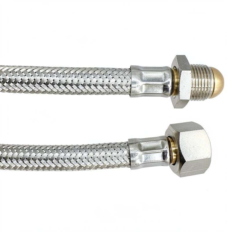BRAIDED HOSE 2M 3/8M STRAIGHT X 3/8F STRAIGHT - CONICAL - Choose Coffee