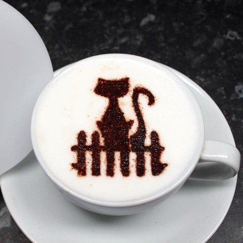 CAT ON FENCE STENCIL - Choose Coffee