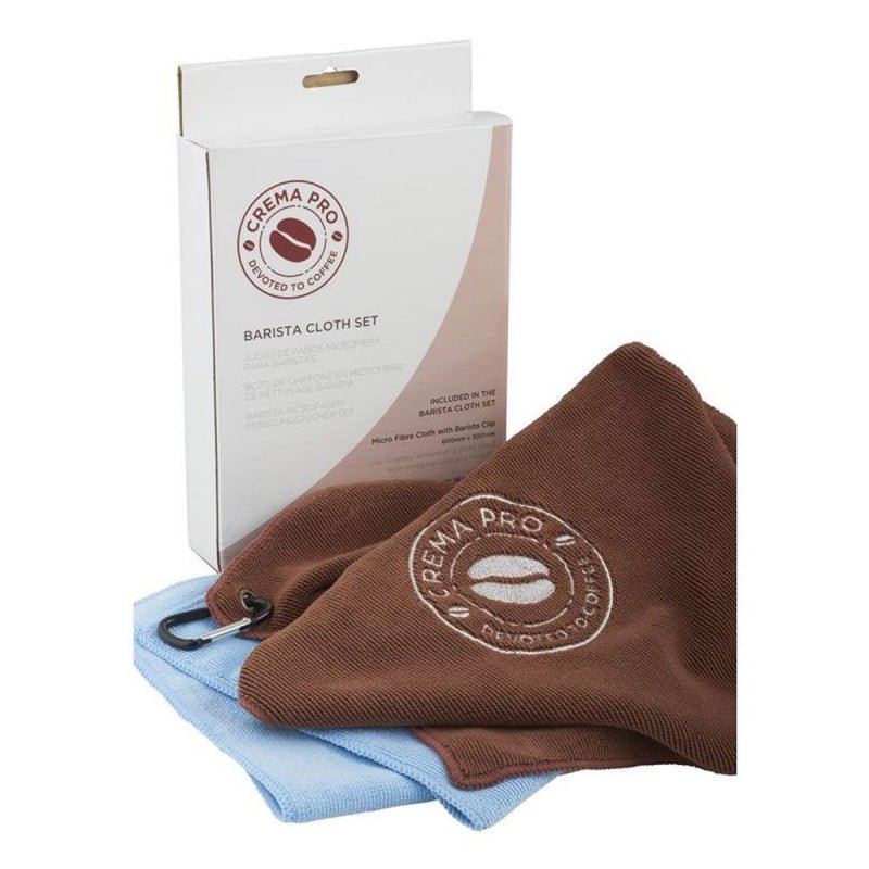 CREMA PRO MICROFIBRE CLOTH &amp; BARISTA TOWEL SET - 2 CLOTH PACK - Choose Coffee