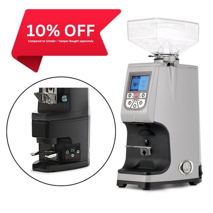 EUREKA ATOM 60 GRINDER WITH ATOM AUTO TAMPER - BLACK / SILVER - Choose Coffee