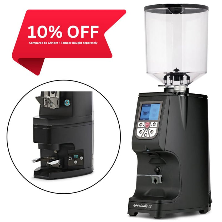 EUREKA ATOM SPECIALTY 75 GRINDER WITH ATOM AUTO TAMPER - BLACK - Choose Coffee