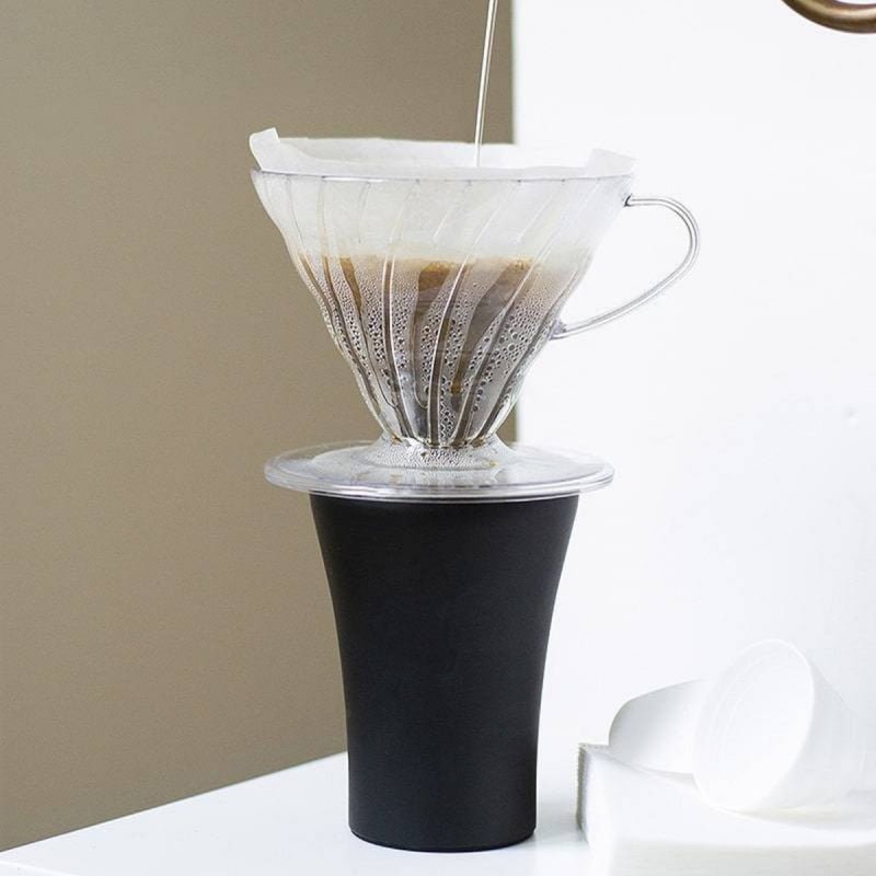HARIO COFFEE DRIPPER V60 02 WITH FILTERS & SCOOP - CLEAR PLASTIC - Choose Coffee