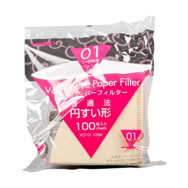 HARIO V60 PAPER FILTER 01 DRIPPER 100 SHEETS - UNBLEACHED - Choose Coffee