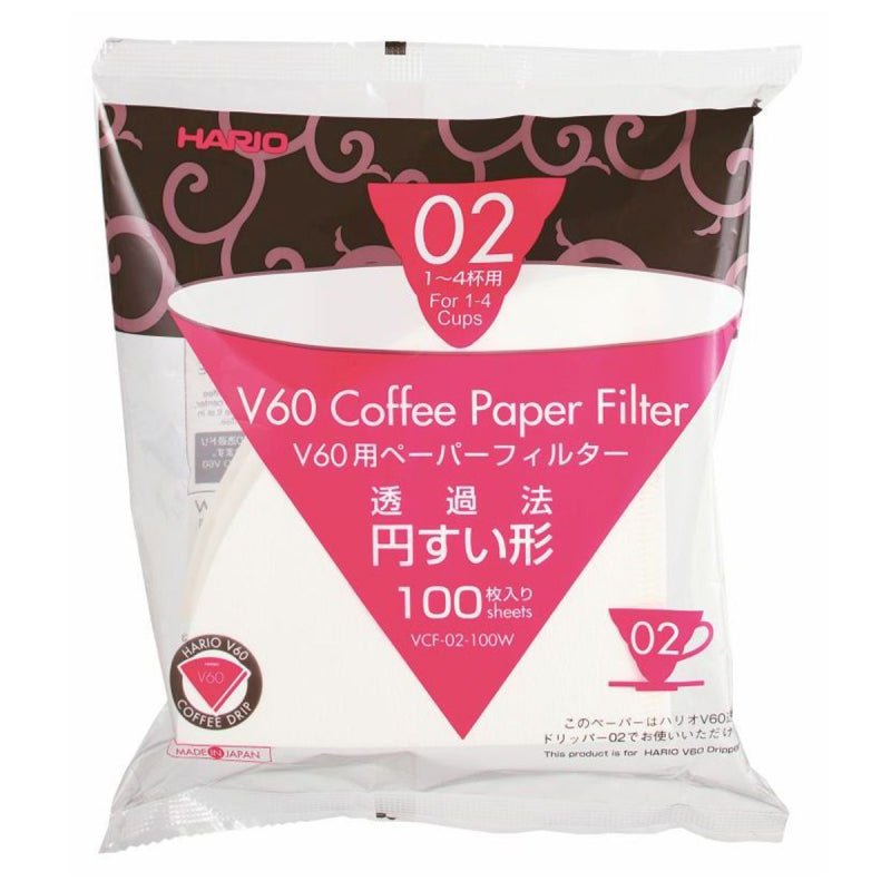 HARIO V60 PAPER FILTER 02 DRIPPER 100 SHEETS - BLEACHED (JPN) - Choose Coffee