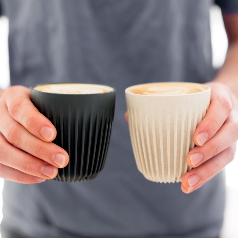 HUSKEE CUP &amp; LID NATURAL - 12OZ/36CL (4 PACK) - Choose Coffee