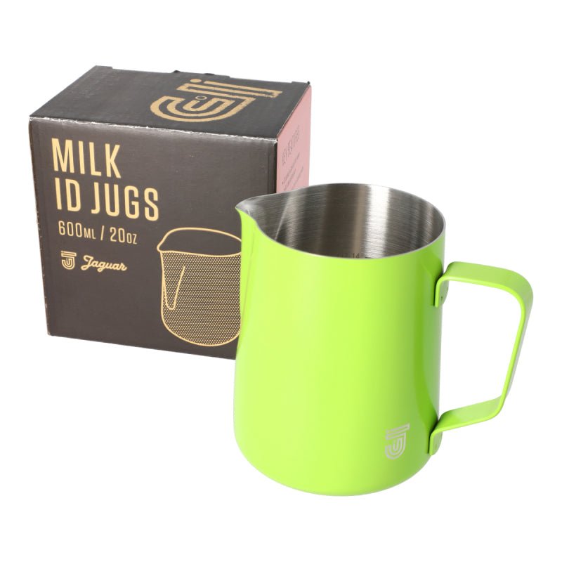JAGUAR MILK ID S/S INTERIOR MILK FOAMING JUG - 0.6 LITRE GREEN - Choose Coffee