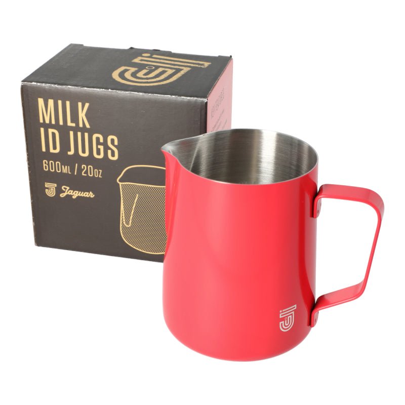 JAGUAR MILK ID S/S INTERIOR MILK FOAMING JUG - 0.6 LITRE RED - Choose Coffee