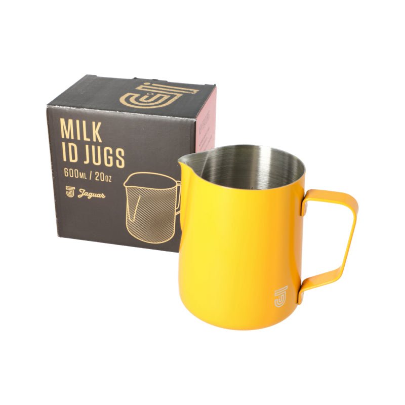 JAGUAR MILK ID S/S INTERIOR MILK FOAMING JUG - 0.6 LITRE YELLOW - Choose Coffee