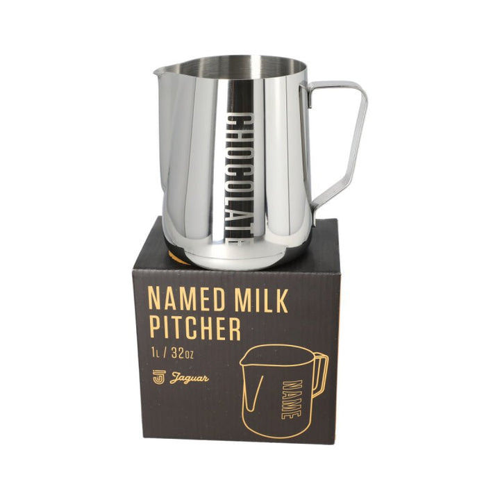 JAGUAR NAMED MILK FOAMING JUG WITH ETCHED VOLUME MEASURES - 0.6 LITRE &