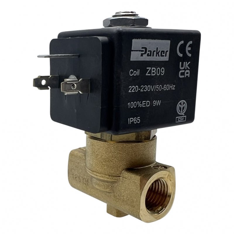 PARKER 2 WAY INLET SOLENOID VALVE 230V 1/4 3MM 9W - Choose Coffee