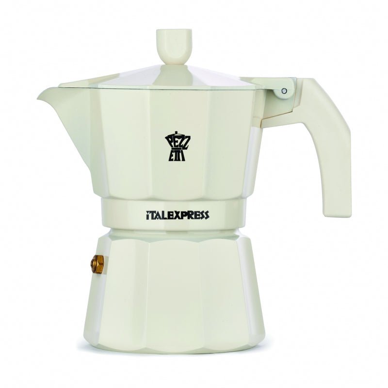 PEZZETTI ITALEXPRESS ALUMINIUM MOKA POT - 3 CUP PASTEL CREAM - Choose Coffee
