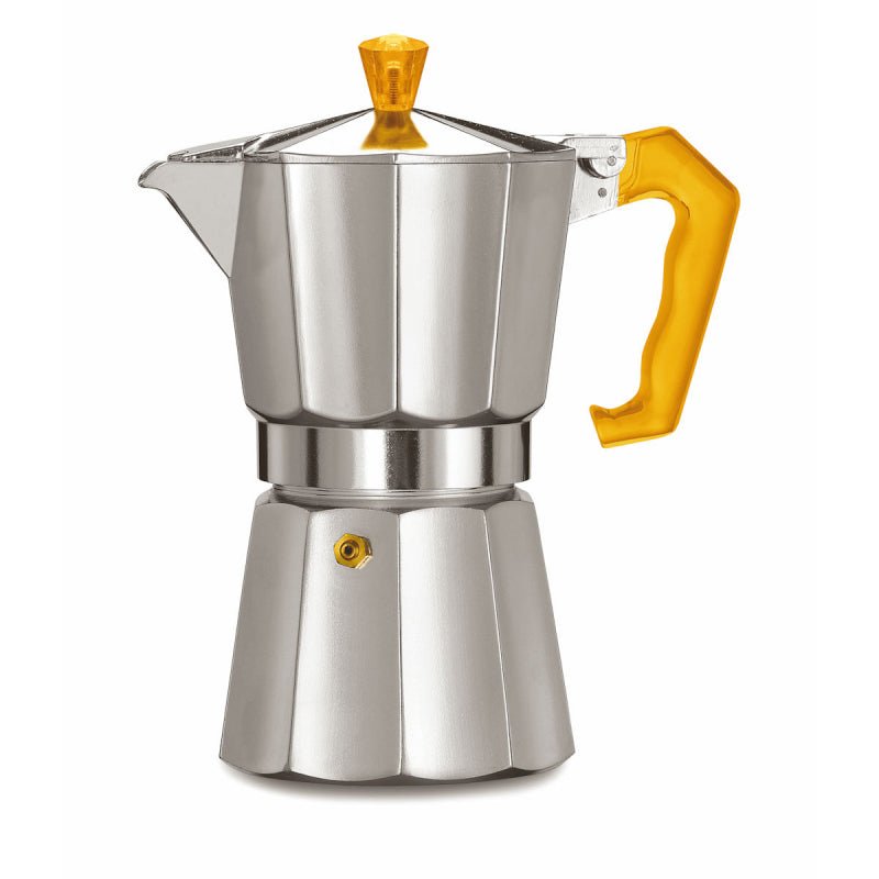 PEZZETTI ITALEXPRESS ALUMINIUM MOKA POT - 6 CUP ORANGE POLYCARBONATE HANDLE - Choose Coffee