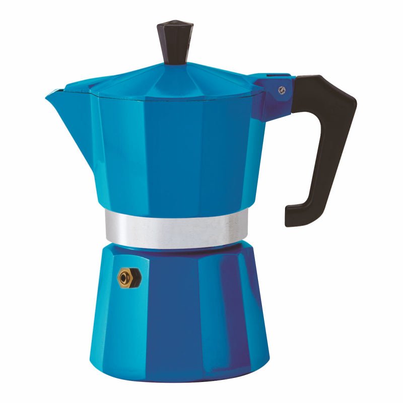 PEZZETTI ITALEXPRESS ALUMINIUM MOKA POT - 6 CUP TEAL BLUE - Choose Coffee