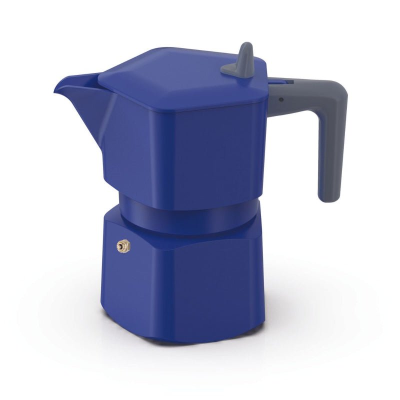 PEZZETTI PENTAEXPRESS MOKA POT - 6 CUP TORPEDO BLUE - Choose Coffee