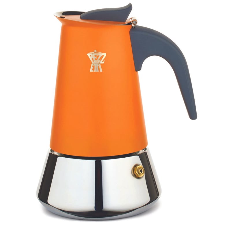 PEZZETTI STEELEXPRESS MOKA POT - 2 CUP ORANGE FLAME - Choose Coffee