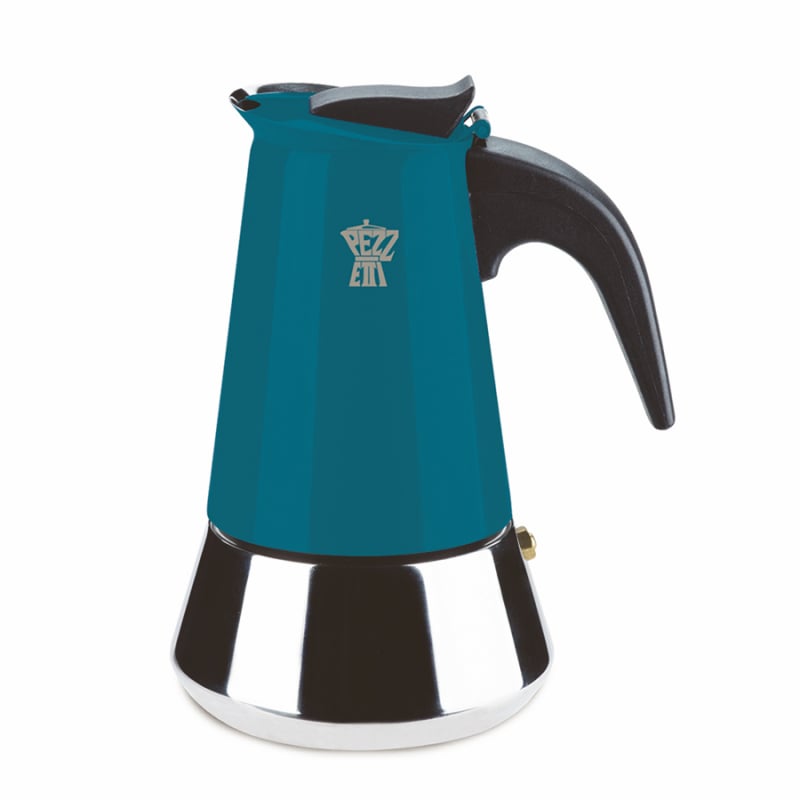 PEZZETTI STEELEXPRESS MOKA POT - 2 CUP TEAL BLUE - Choose Coffee