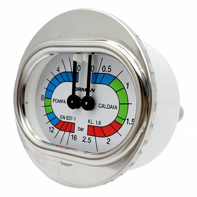 QUALITY ESPRESSO MODERN DUAL PRESSURE GAUGE 60MM - Choose Coffee