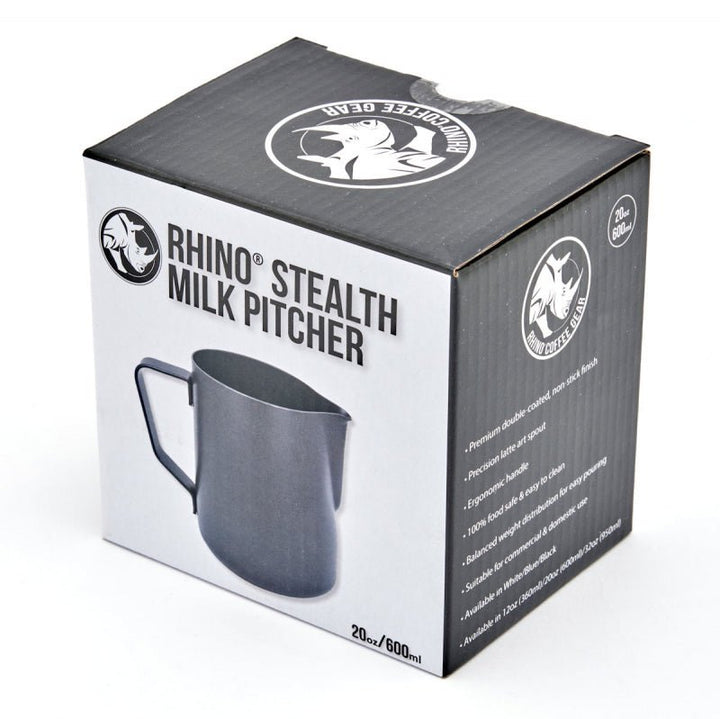 RHINO BLACK STEALTH MILK PITCHER 600ML - Choose Coffee