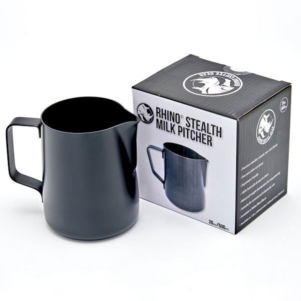 RHINO BLACK STEALTH MILK PITCHER 600ML - Choose Coffee