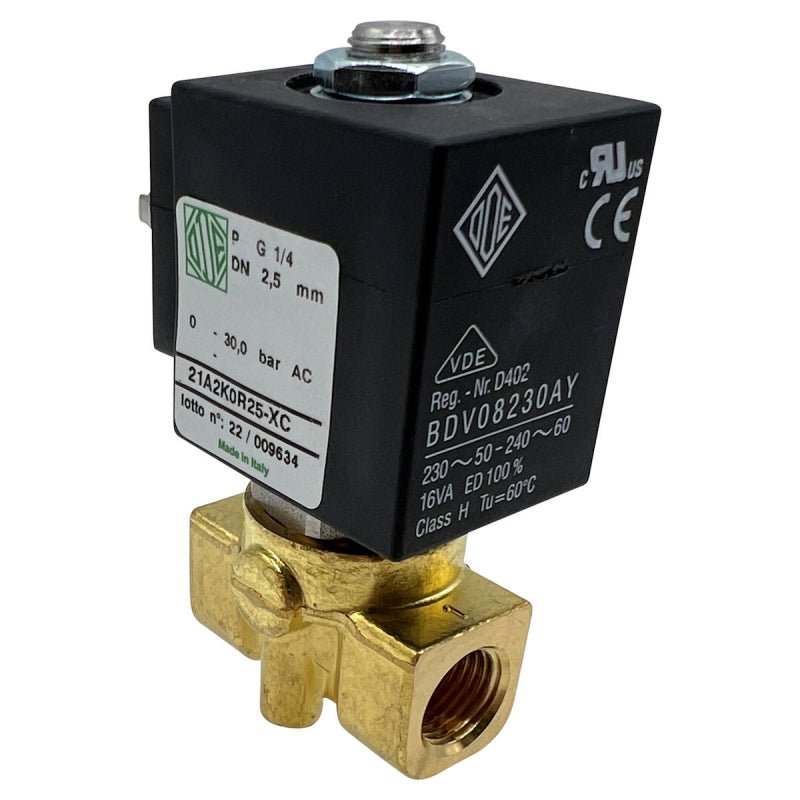 SIMONELLI / VA 2 WAY SOLENOID VALVE 230V 1/4 2.5MM - Choose Coffee