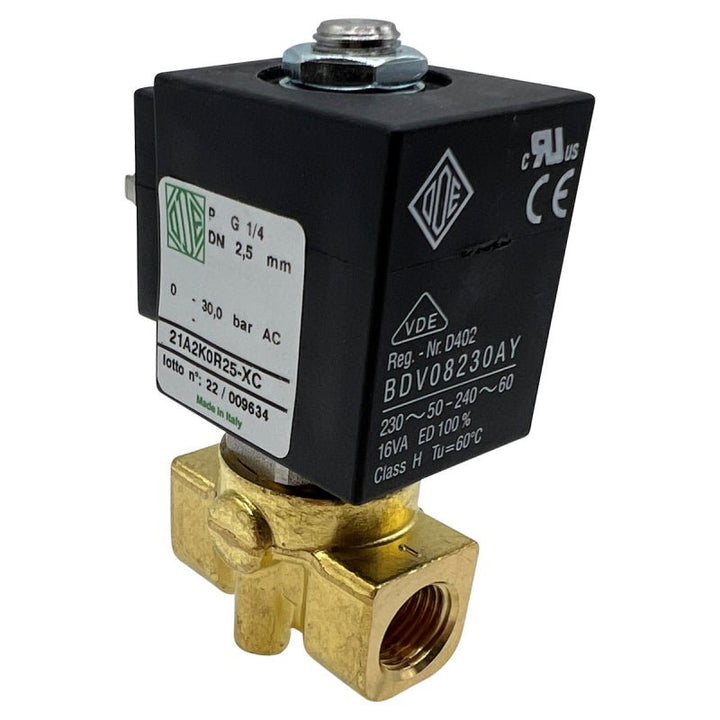 SIMONELLI / VA 2 WAY SOLENOID VALVE 230V 1/4 2.5MM - Choose Coffee