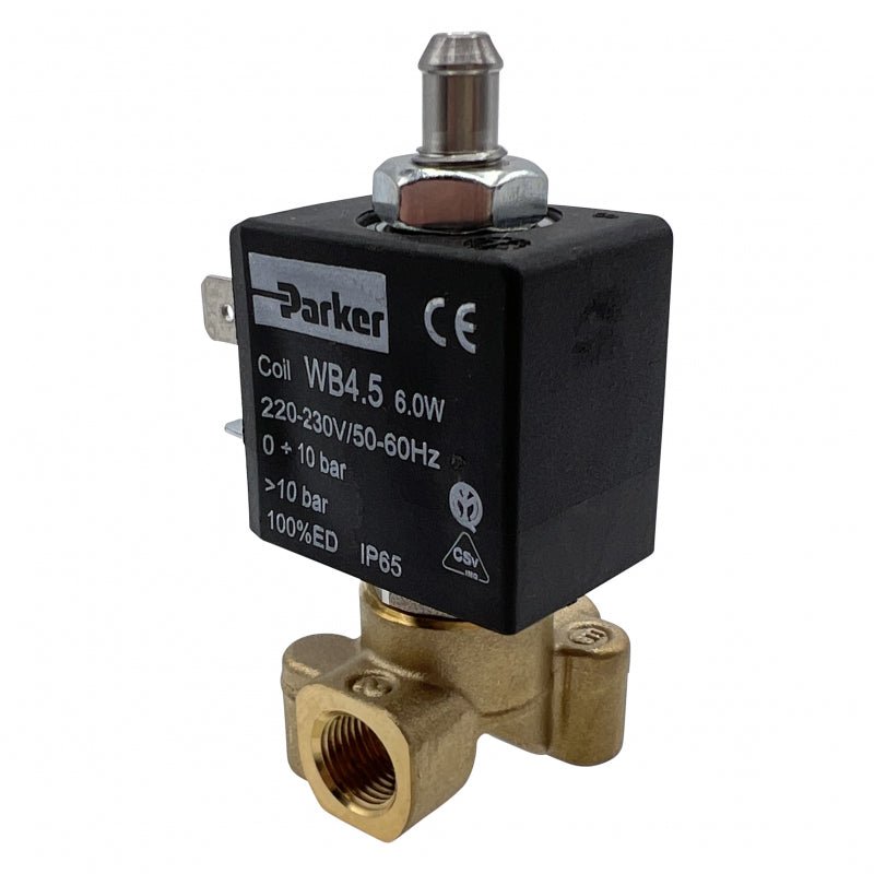VA 3 WAY INLET SOLENOID VALVE 230V 1/8 2.5MM VITON 6W - PARKER - Choose Coffee